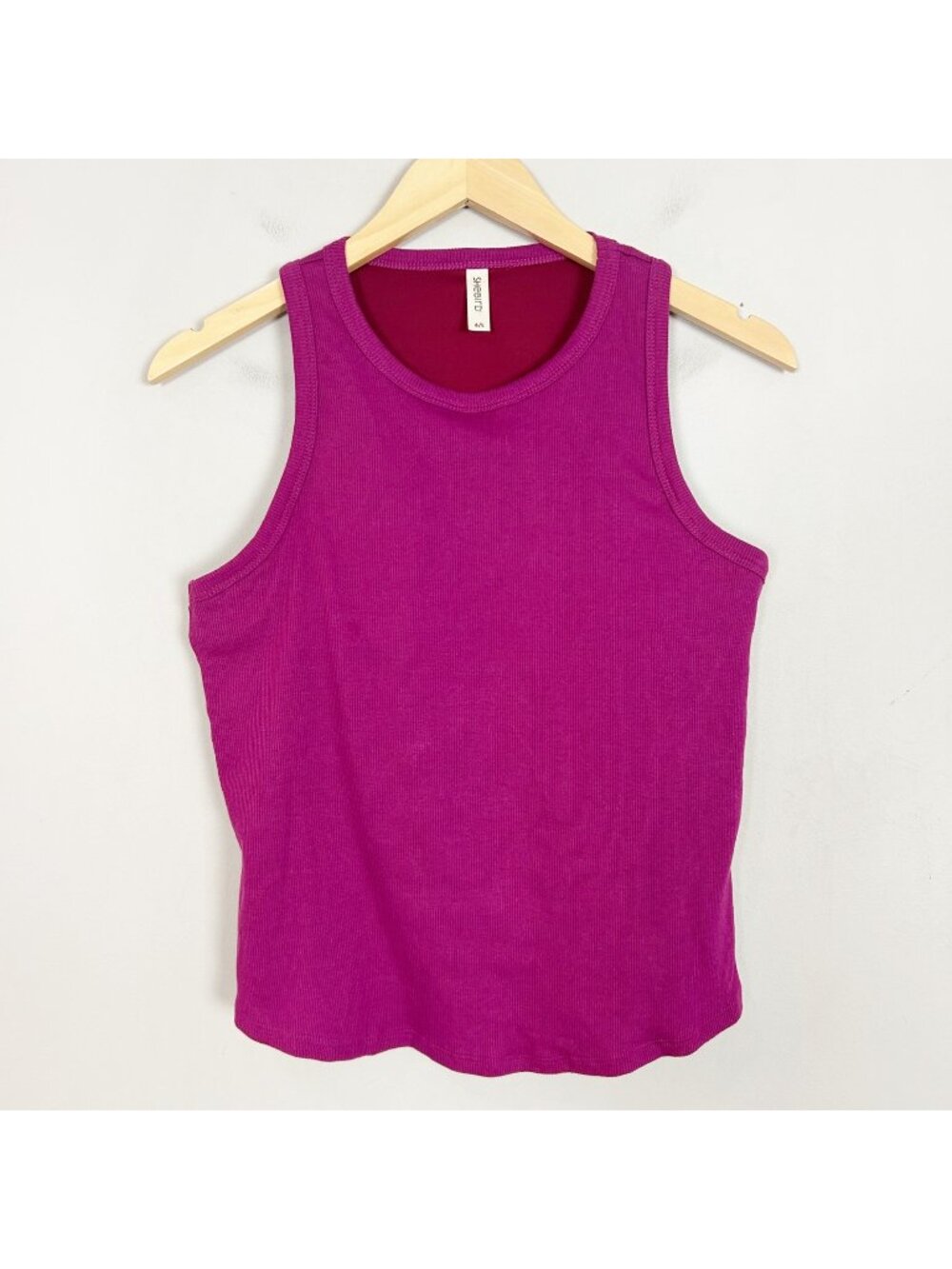 Shebird Ribbed Tank Top Built in Bra with Pads Purple Size 6 (Large) Women's